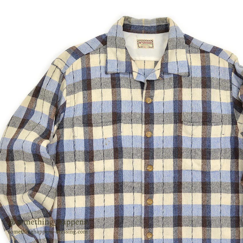 1950's McGREGOR PLAID WOOL SHIRT...ML