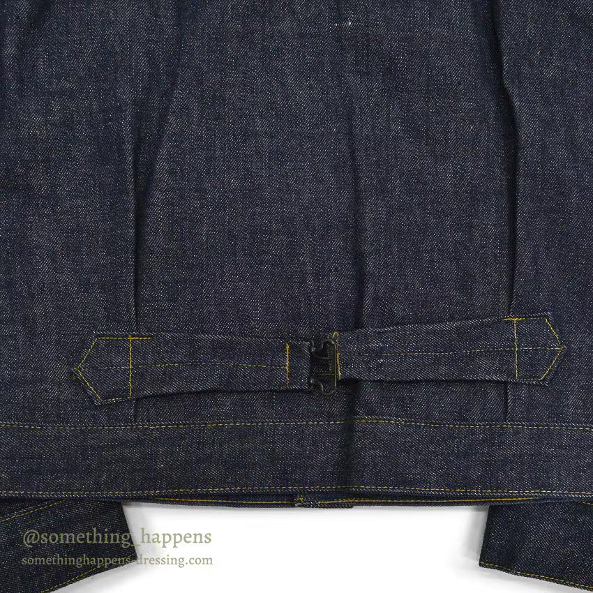 1940's DEADSTOCK FOREMOST BUCKLE BACK DENIM JACKET / LEATHER PATCH ... 36