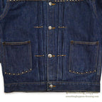 1940's~ MONTGOMERY WARD 101 BUCKLE BACK DENIM JACKET / COOL STUDS...