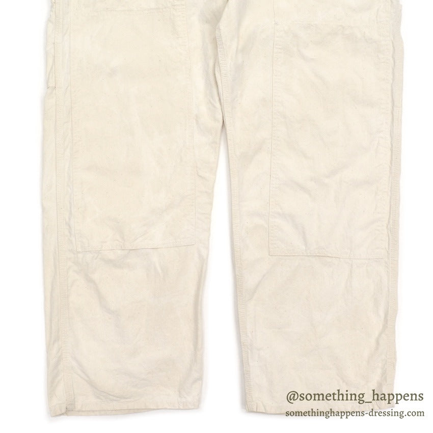 1950's Lee DOUBLE-KNEE OVERALL OFF WHITE / WITH APRON ... W42/L31