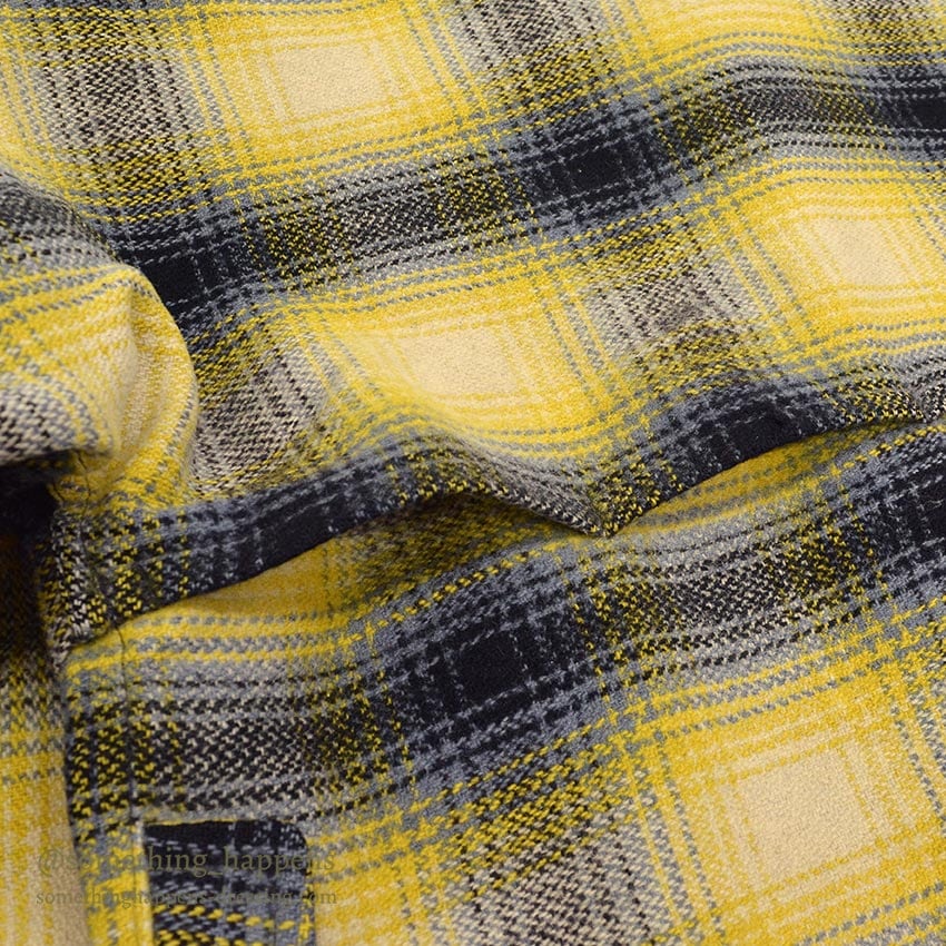 1940's~ YELLOW / BLACK PLAID DOUBLE MACKINAW WOOL JACKET / VERY RARE COLOR ...