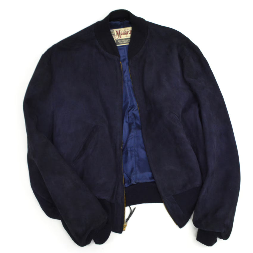 50's 'Monarch' Blue Nubuck Leather Jacket...