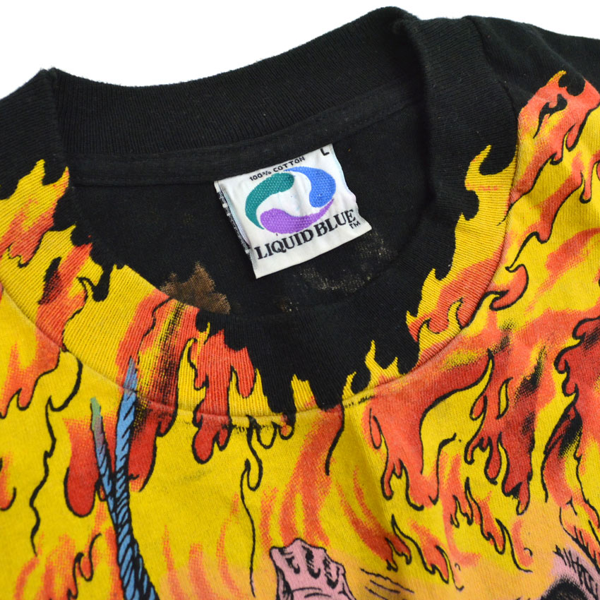 90's LIQUID BLUE 'X-man' Overprint!! Silkscreen T-shirt... L