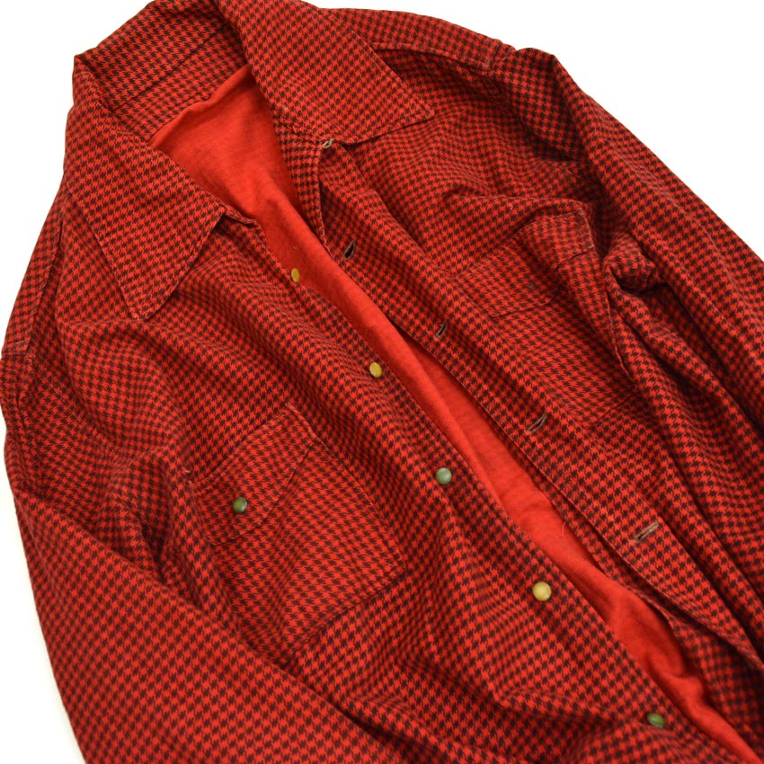 ~50's Unknown 'Houndstooth' Print Flannel Super Big...