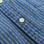 Polo by Ralph Lauren 'Indigo Calico' Chin Strap Gusseted Shirt... M