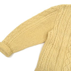 70s- Aran knit fisherman cardigan...