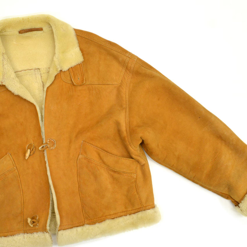 70's Mouton Jacket Wood Toggle Button...