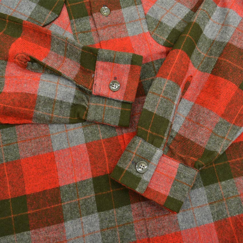 50's Cranbrook Red×Green wool check shirts...M