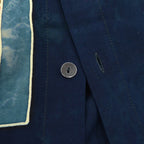 ~90's SERENDIPITY ART Indigo-dyed Rayon S/S Shirt ... M