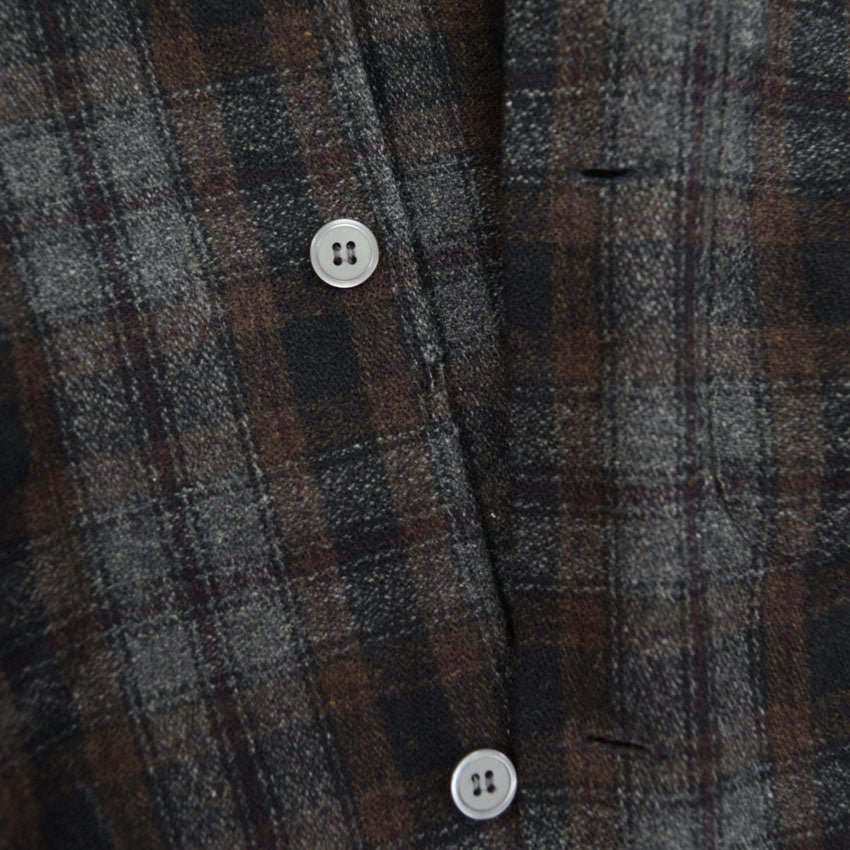 50's~ Ombre Check WOOL & RAYON Blend Shirts...