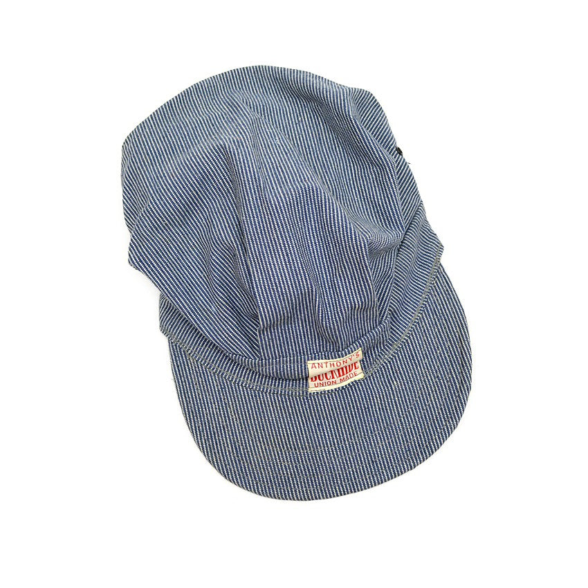 40's~ ANTHONY'S SUPER BUCKHIDE PINSTRIPE WORK CAP...57cm
