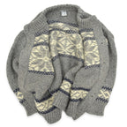 70's~ GRIGOROPOULOS BROS Snowflake Wool knit Sweater... XL