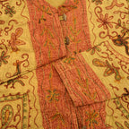 90's ORVIS Indian Cotton Embroidered Jacket with Fish Buttons... M