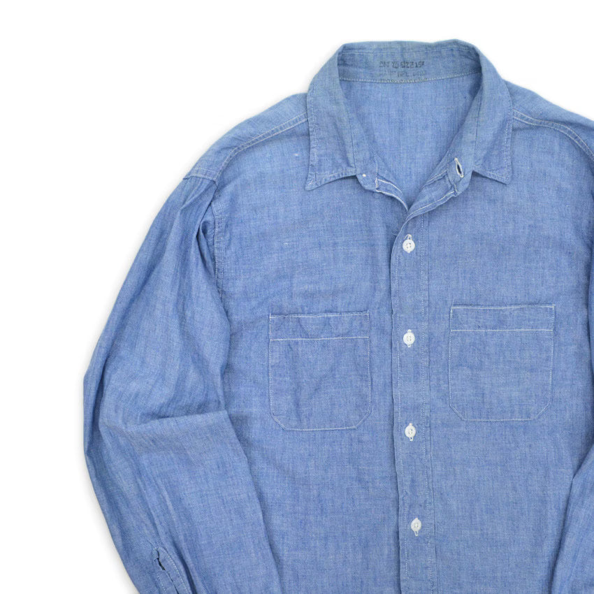 ~60's WASHINGTON MFG CO. Chambray Shirt...M