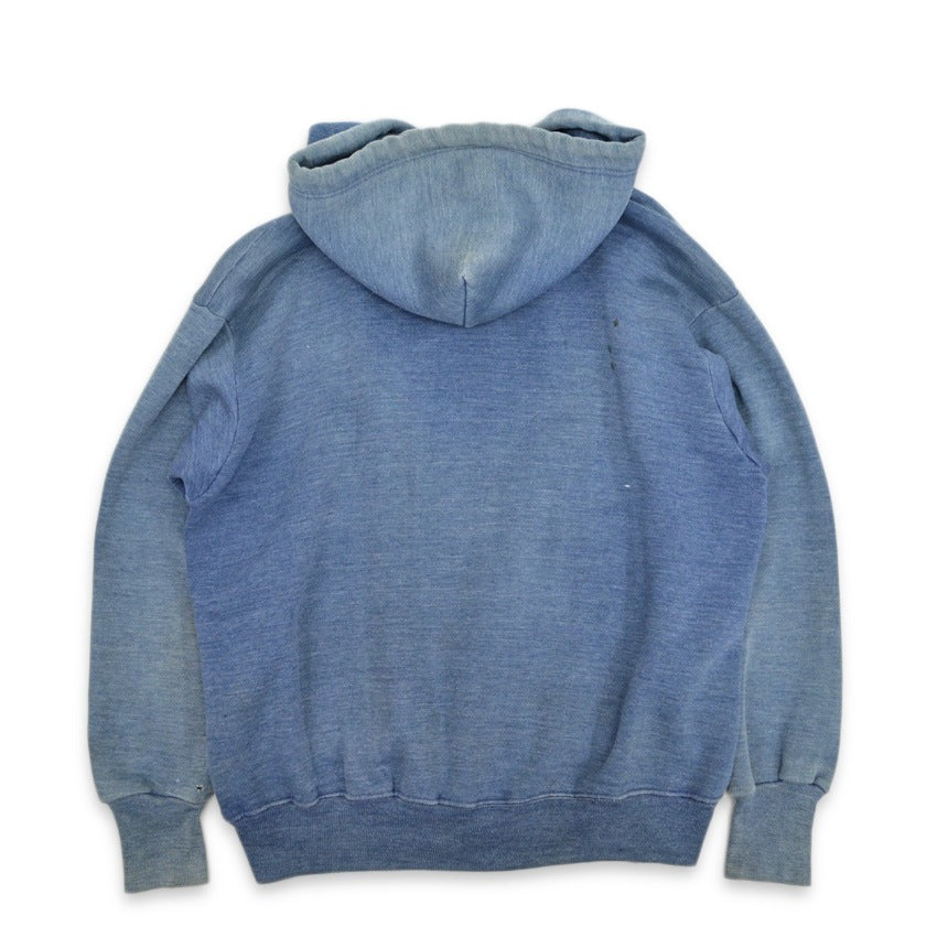 ~70's Faded Color Sweat Zip Up Hoodie with Separate Pockets...