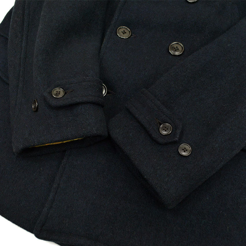 ~40's Julmor Black Wool Double Breasted Coat...
