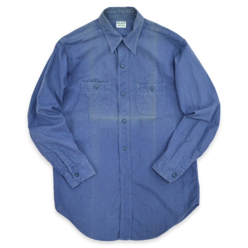 1950s BIG BUCK FAST VAT COLOR WORK SHIRT (Black Chambray) ... S