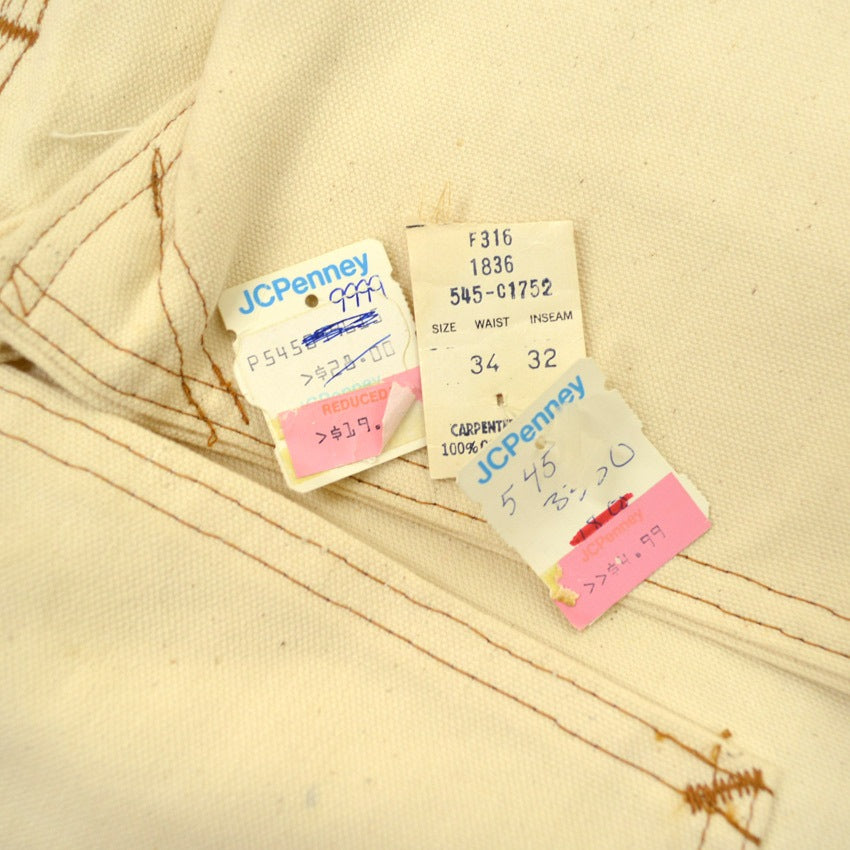 1970's BIGMAC 生成り DOUBLE KNEE OVERALL WITH APRON ... W34 L31