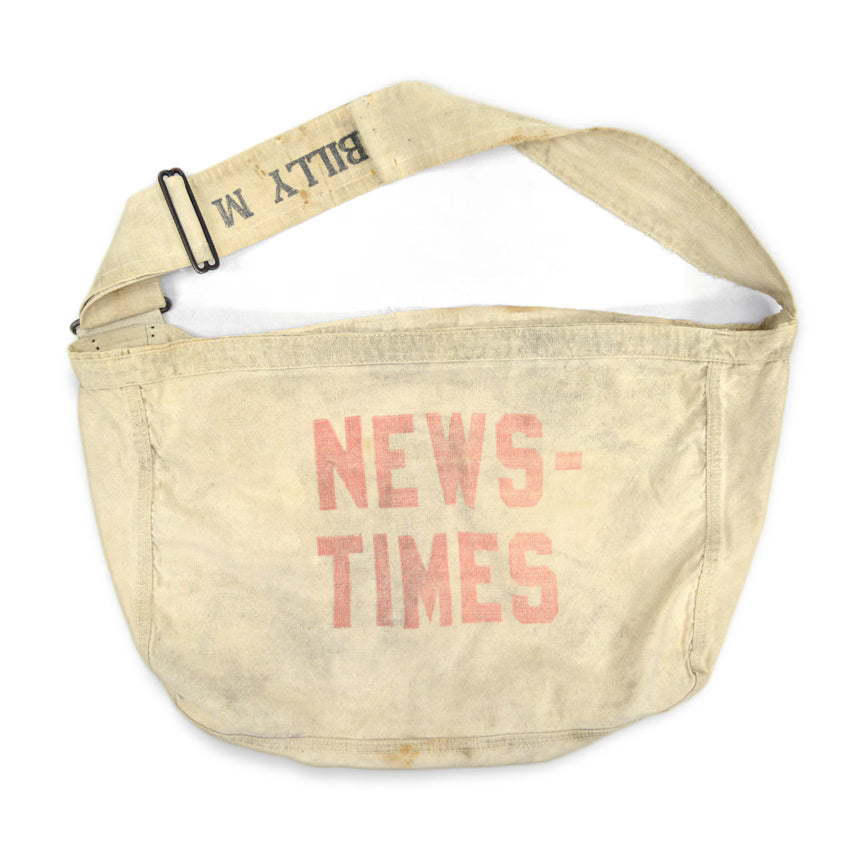 c.1950's NEWS-TIMES DELIVERY BAG WITH STENCIL...