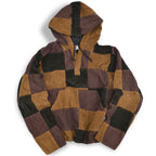 ~1990's IXCHEL CORDUROY PATCHWORK PULLOVER HOODIE... L