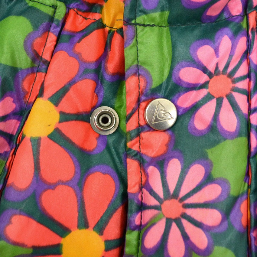 1970's GERRY HIPPIE FLOWER PATTERN ALL OVER PRINT DOWN JACKET...