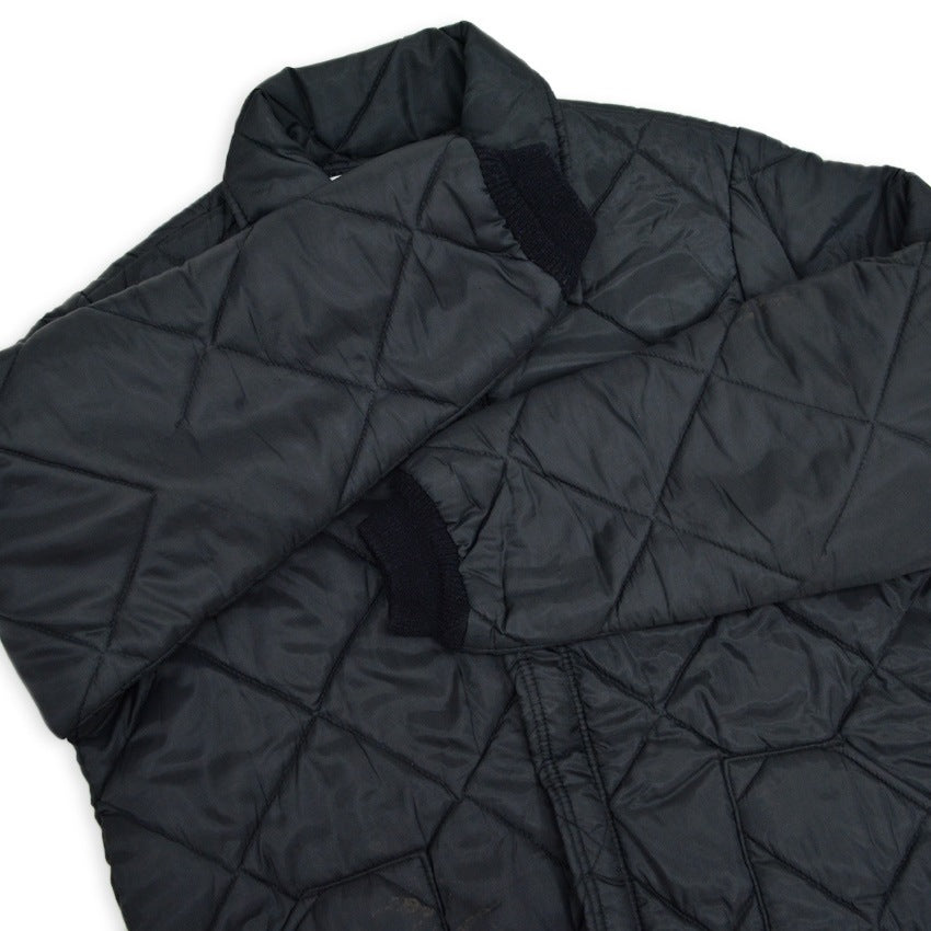 1990's BIG SMITH ALL BLACK QUILTED JACKET...M