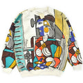 1980s Deadstock Picasso "Woman Sitting in Front of a Window" All Over Print Sweatshirt... L