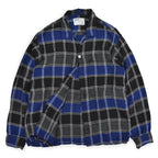 ~60's Truval Plaid Rayon Shirt...M