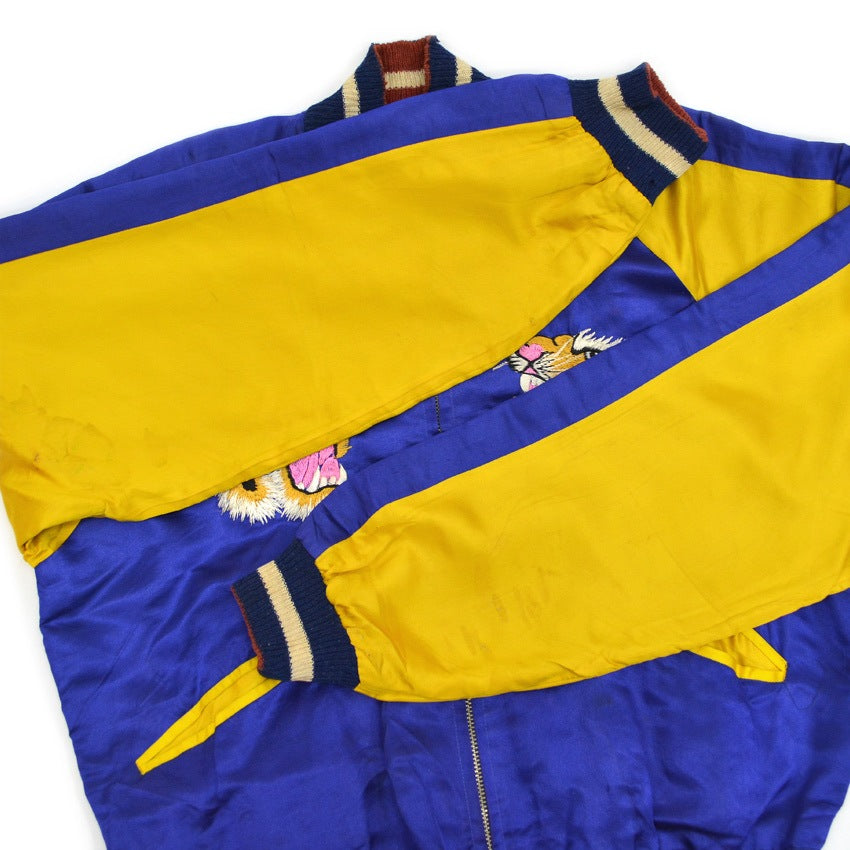 1950s Korea Map Souvenir Jacket (Sukajan) with Tiger, Dragon, and Eagle design, TTS zipper...