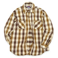 1980's BIGMAC BROWN & WHITE FLANNEL SHIRT...L