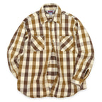 1980's BIGMAC BROWN & WHITE FLANNEL SHIRT...L