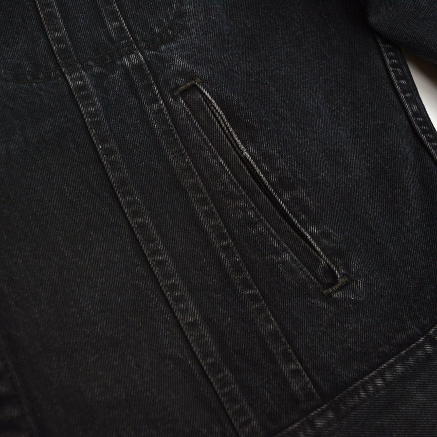 1980s Lee RIDER BLACK DENIM BIG SIZE with oversized patch... XL