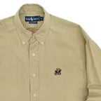 〜1990's Polo by Ralph Lauren ポロベア刺繍 B/D SHIRT KAHKI ... M