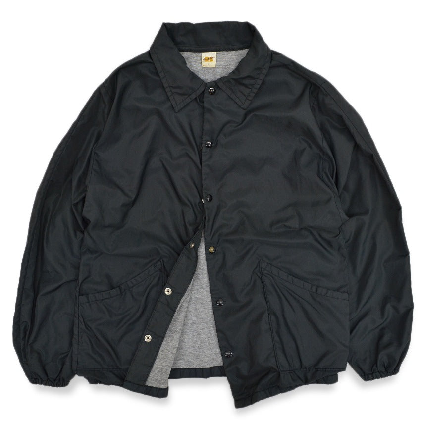 1970's~ RUSSELL ALL BLACK COACH JACKET... L