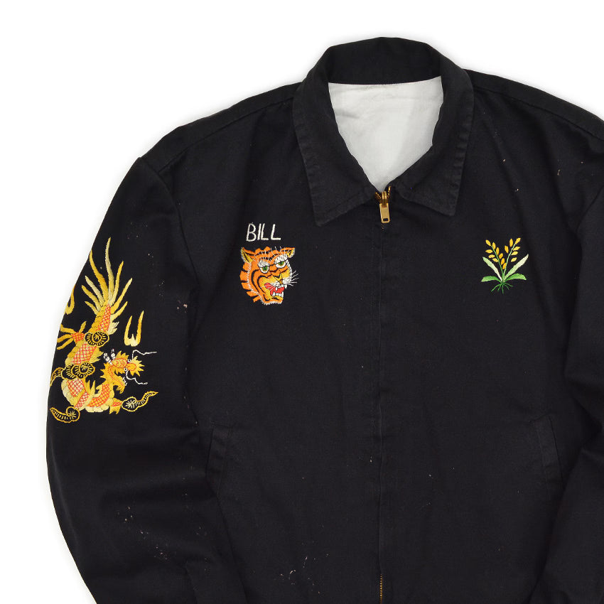 1960s VIETNAM SOUVENIR JACKET (Vietnamese souvenir jacket) with tiger design, 64-65 size, name embroidery...