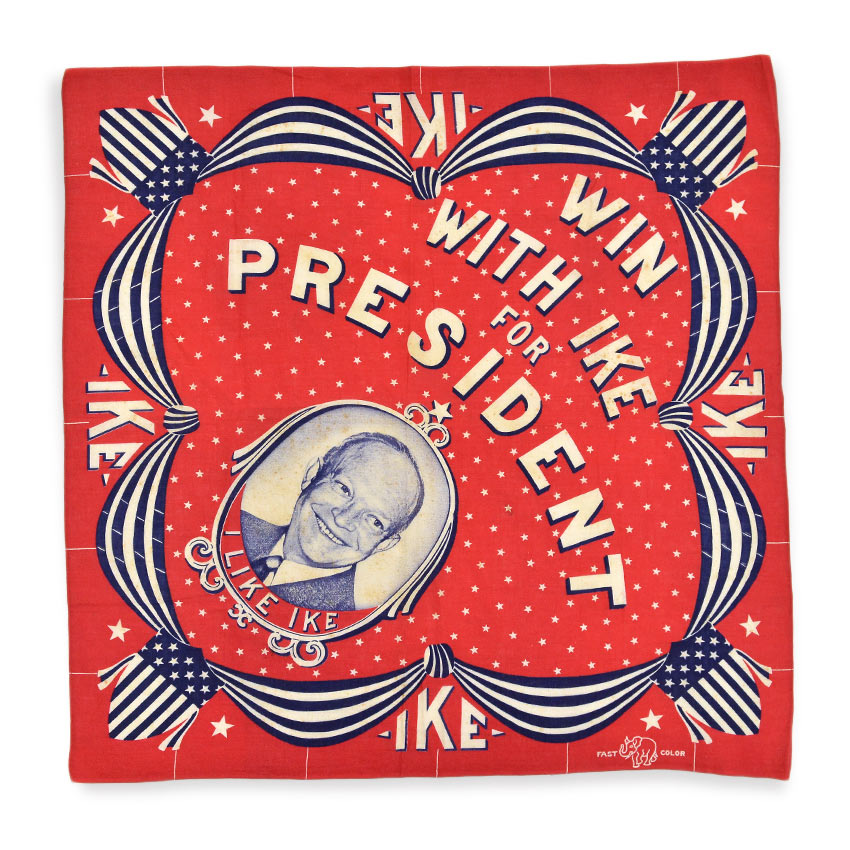 1950's Dwight D. Eisenhower I LIKE IKE BANDANA... MINT