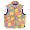 ~1980's PRINT PATCHWORK REVERSIBLE GOOSE DOWN VEST...