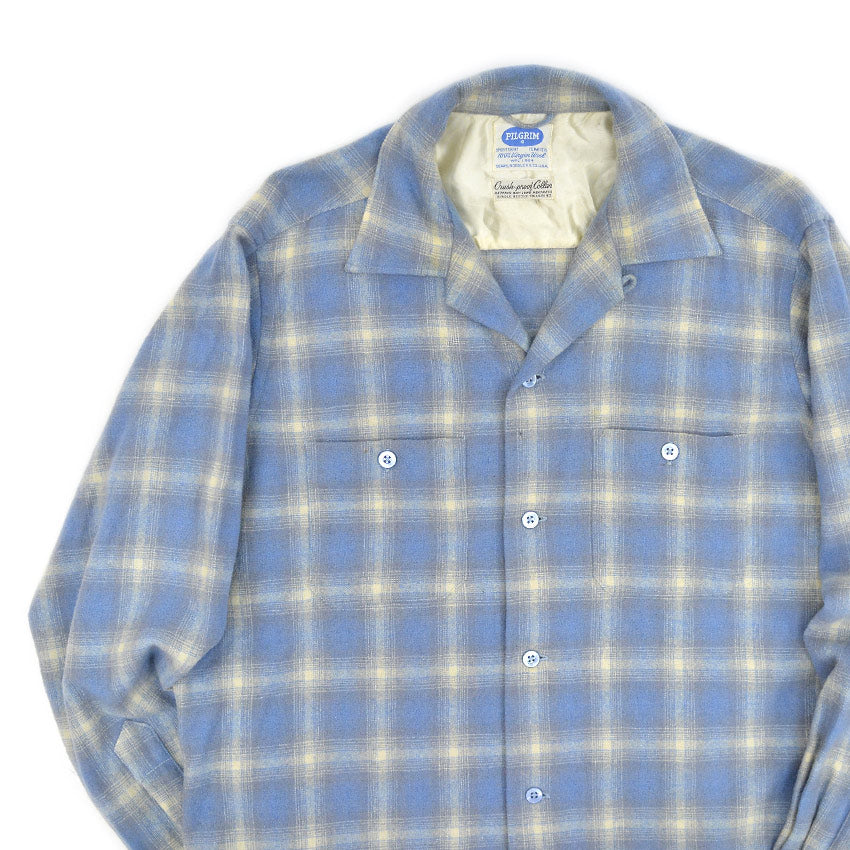 1950's PILGRIM PLAID VIRGIN WOOL SHIRT ... M