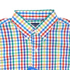 1990's DEADSTOCK LAND'S END MULTI GINGHAM B/D SHIRT ... M