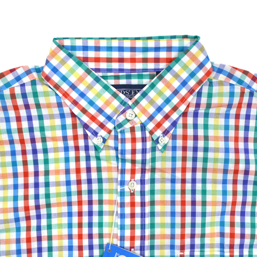 1990's DEADSTOCK LAND'S END MULTI GINGHAM B/D SHIRT ... M