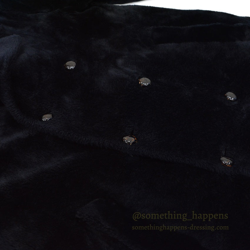 ~1960's Shanhouse BLACK FAKE FUR DOUBLE BREASTED COAT... 40