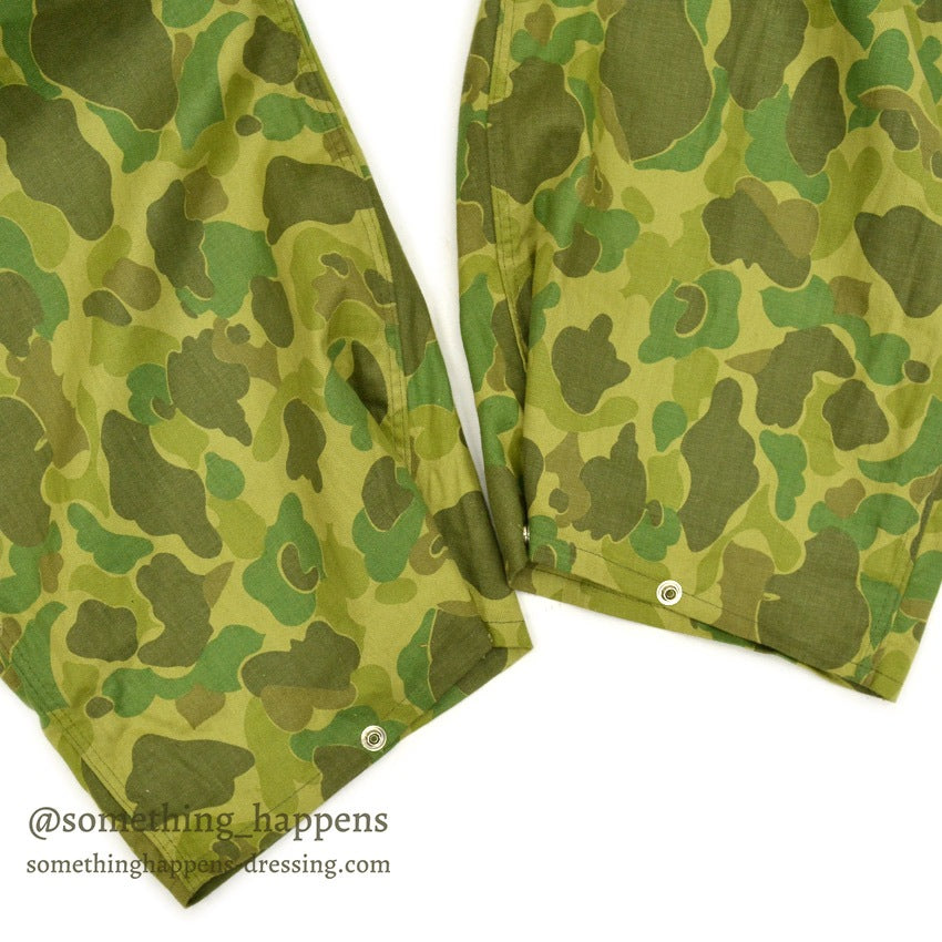 ~1960's DEADSTOCK FROGSKIN CAMO HBT HUNTING OVERALL...EX-LARGE