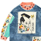 1990's COTTON DELUXE HARI '95 HAND PAINT ART M/S T-SHIRT ... L