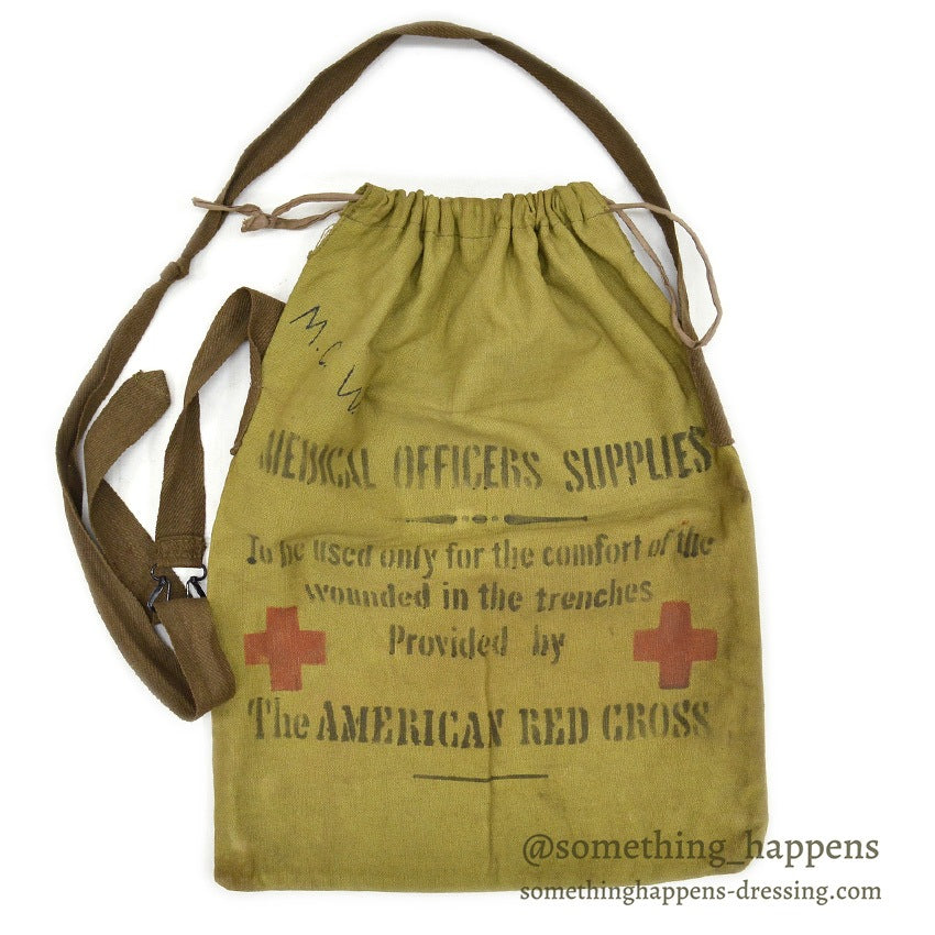 1910's AMERICAN RED CROSS WW1 MEDICAL OFFICERS SUPPLIES BAG...