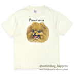 1990's HANES POMERANIAN DOG PRINT T-SHIRT ... LARGE