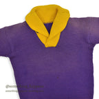 1930's~ TWO TONE SHAWL COLLAR PULLOVER WOOL SWEATER...