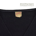 ~60's UNITOG BLACK ZIP UP WOOL JACKET...X-LARGE LONG
