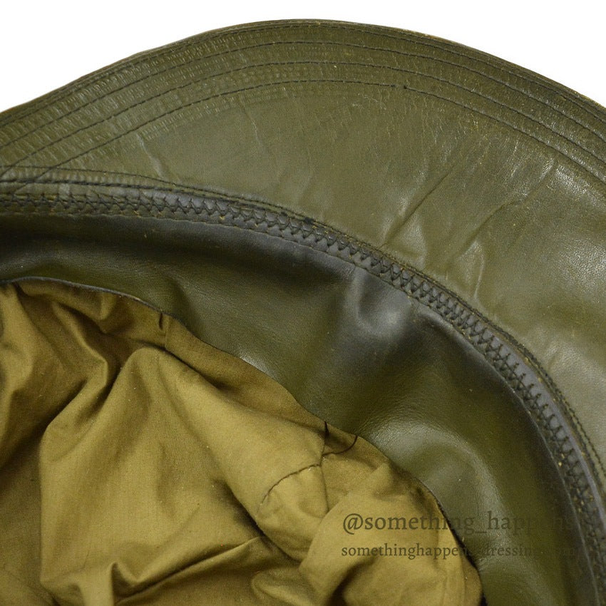 ~1940's LLBEAN HUNTING LEATHER CAP OLIVE...