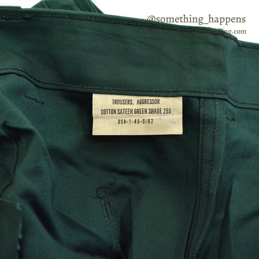 1960's DEADSTOCK USARMY TROUSERS, AGGRESSOR GREEN SHADE 255 ... MEDIUM