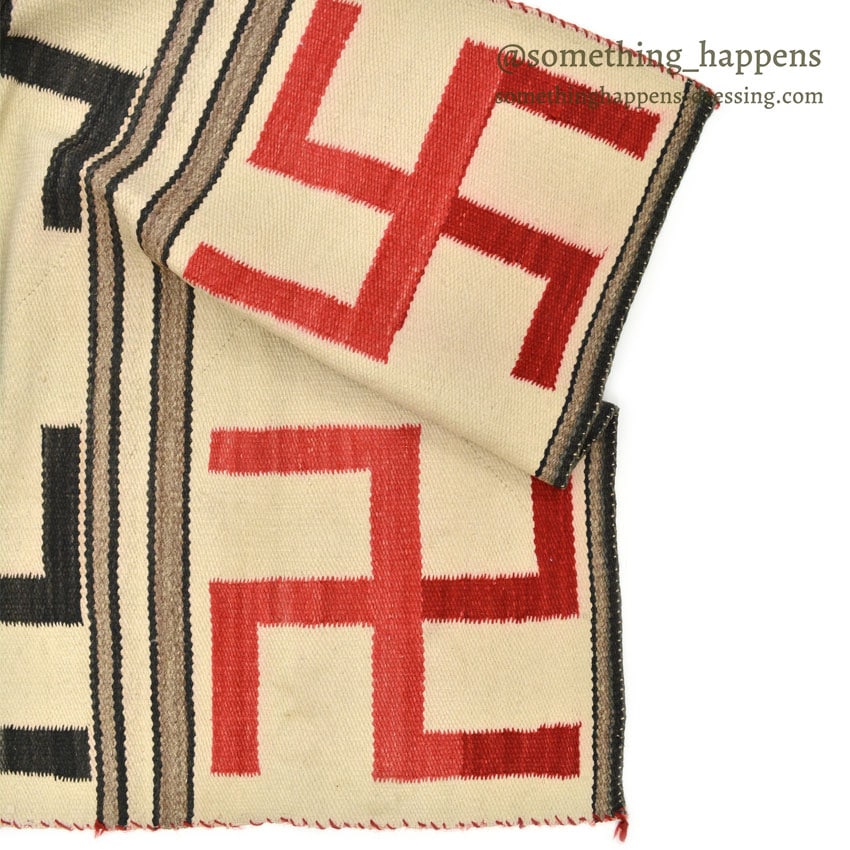 c.1920's NAVAJO RUG WHIRLING LOGS SWASTIKA... 135cm/91cm